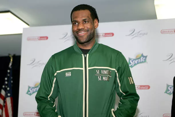 Superstar LeBron James speaks to reporters before meeting with kids at the Dallas Boys & Girls Club on February 13, 2010 in Dallas, Texas.